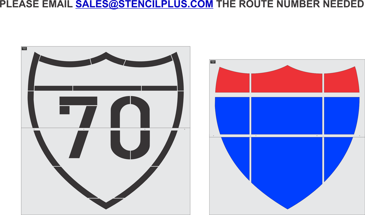 84" INTERSTATE SHIELD--BUCEES-Pavement Marking Stencils