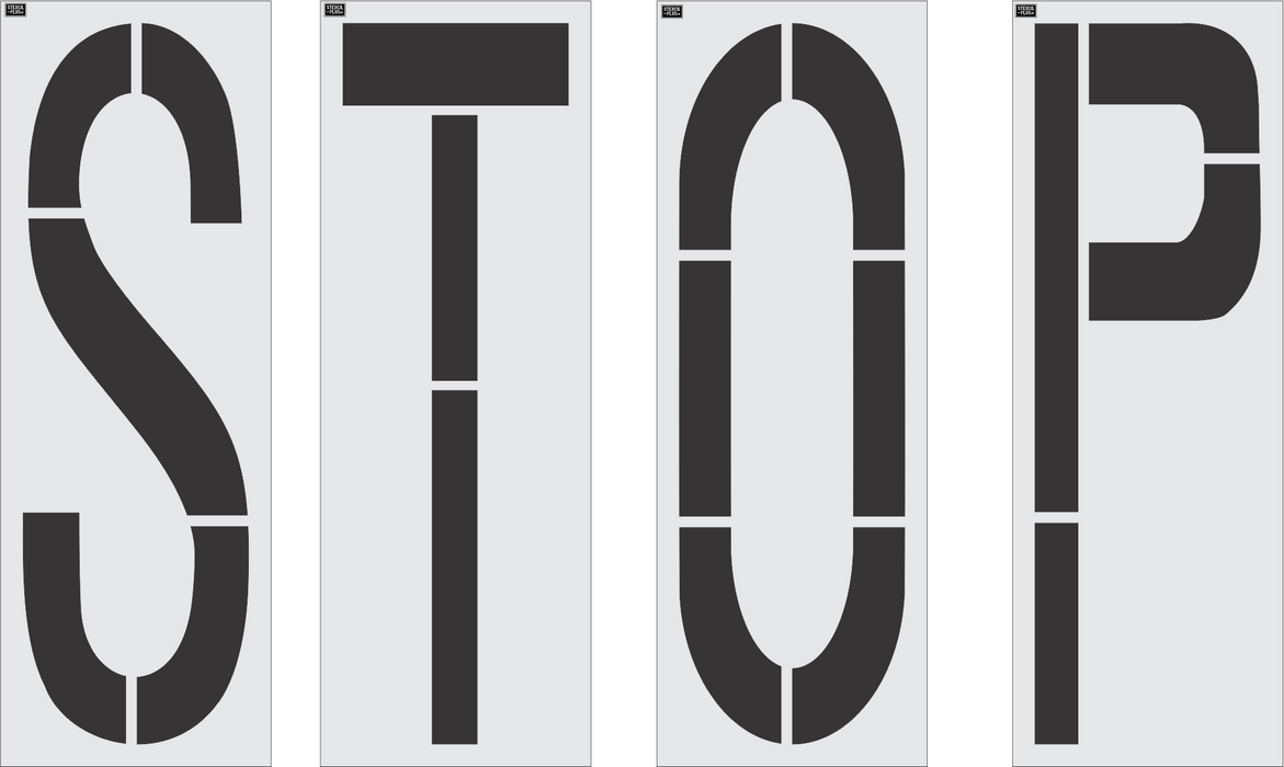 96"-- STOP--BUCEES-Pavement Marking Stencils
