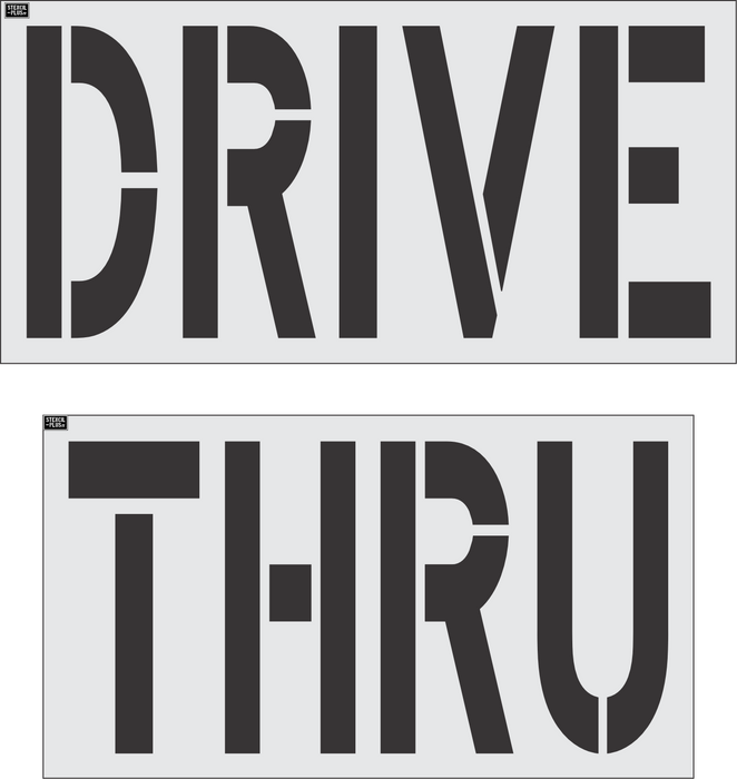 36" DRIVE THRU - Raising Canes-Pavement Marking Stencils