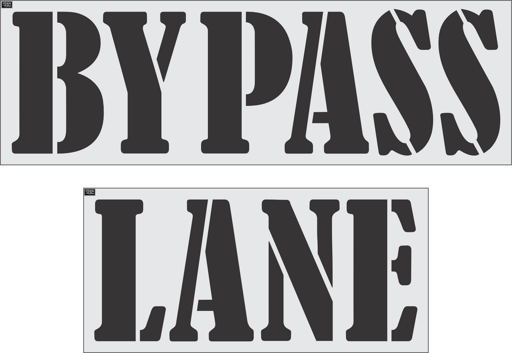 36" BYPASS LANE (Bernard Font) - Raising Canes-Pavement Marking Stencils