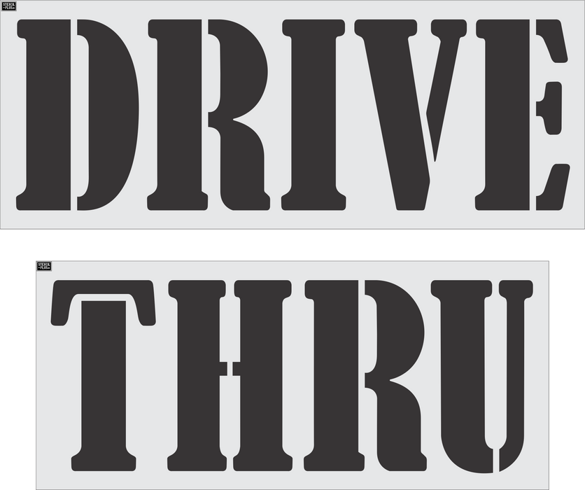 36" DRIVE THRU (Bernard Font) - Raising Canes-Pavement Marking Stencils
