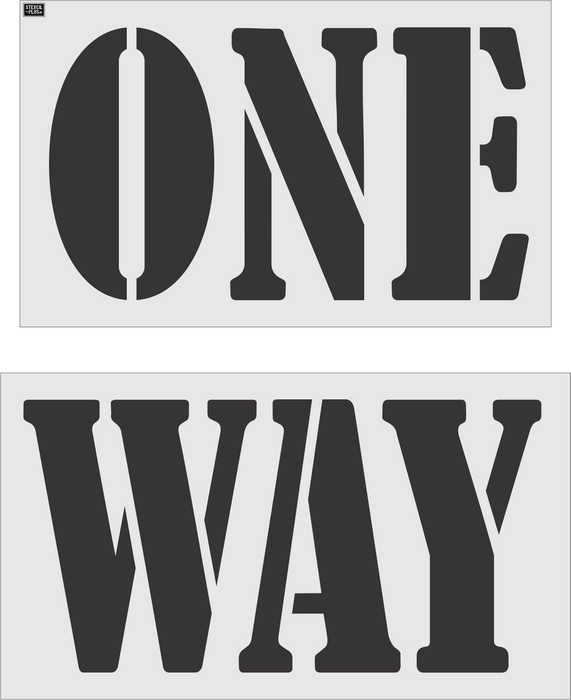 36" ONE WAY (Bernard Font) - Raising Canes-Pavement Marking Stencils