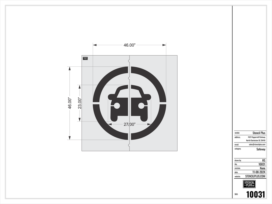 46"Safeway Car (2PC) --SAFEWAY--Pavement Marking Stencils