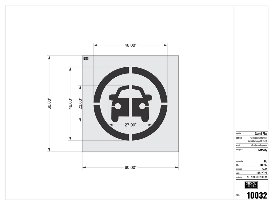 46"Safeway Car (1 PC) --SAFEWAY--Pavement Marking Stencils