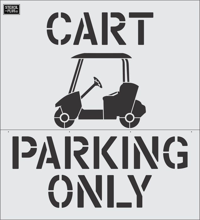 8" CART PARKING ONLY Pavement Marking Stencil