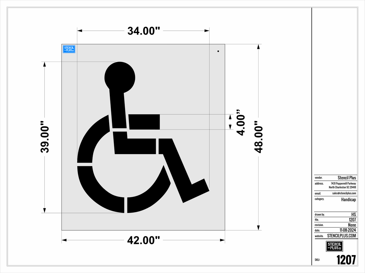 39” Handicap Stencil Parking Lot/ Pavement Marking — Stencil Plus