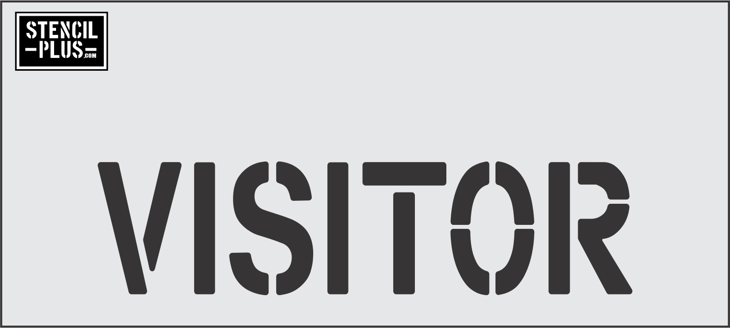 4" Word - VISITOR Parking Lot  Pavement Marking Stencil
