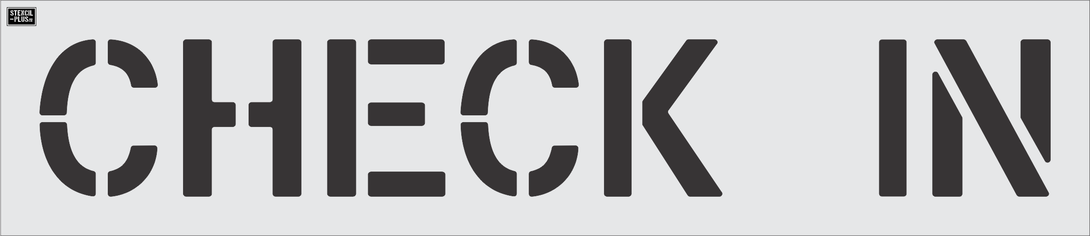 12" CHECK IN- Pavement Marking Stencil