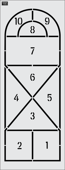 108" x 40" Hopscotch Stencil Playground Stencil