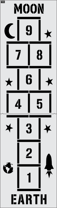 169" Rocket Hopscotch Playground Stencil