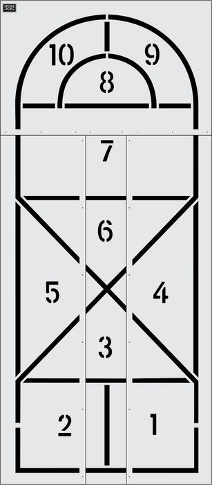 150" x 60" Hopscotch Stencil Playground Stencil