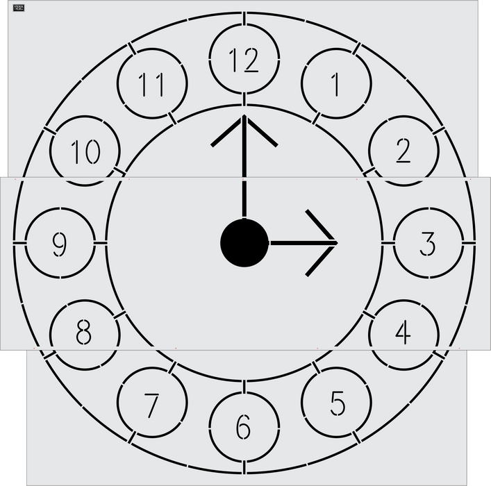 123" Clock Hopscotch Playground Stencil