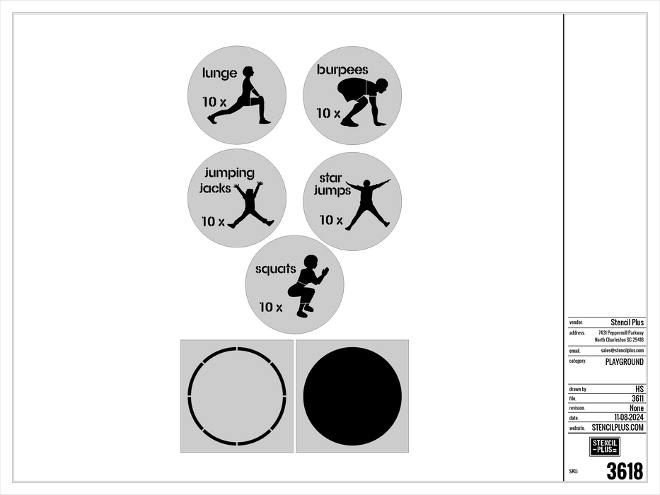 Physical Education Playground Stencil