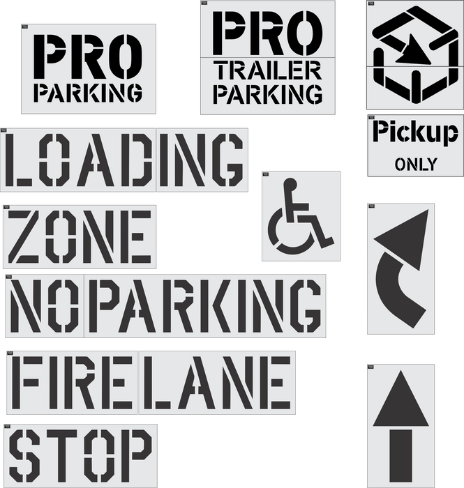 Lowes 12 pc Parking Lot Stencil Kit