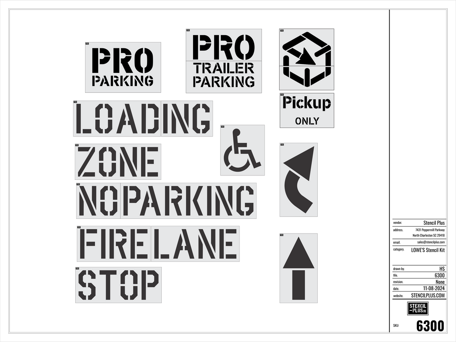 Lowes 12 pc Parking Lot Stencil Kit
