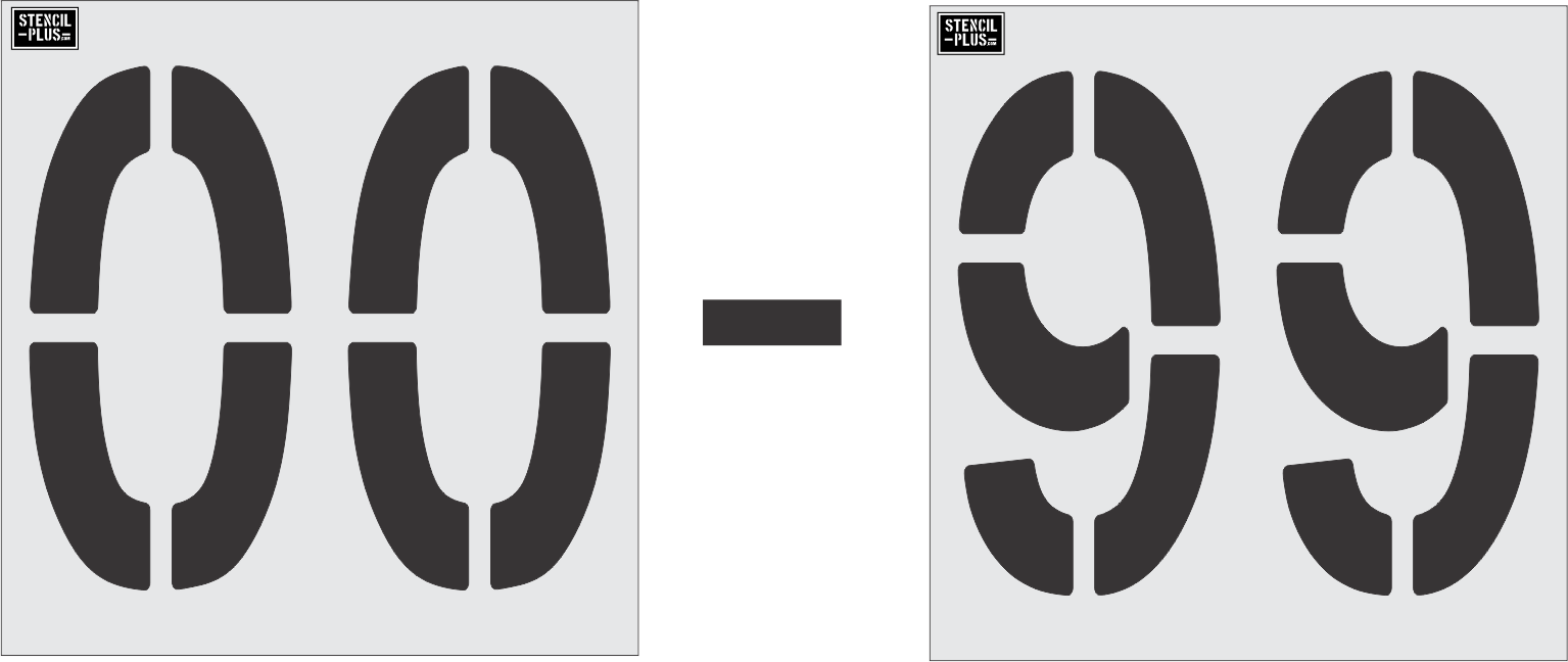 24" x 12" 00-99 Double Digit Kit- Pavement Marking Stencil
