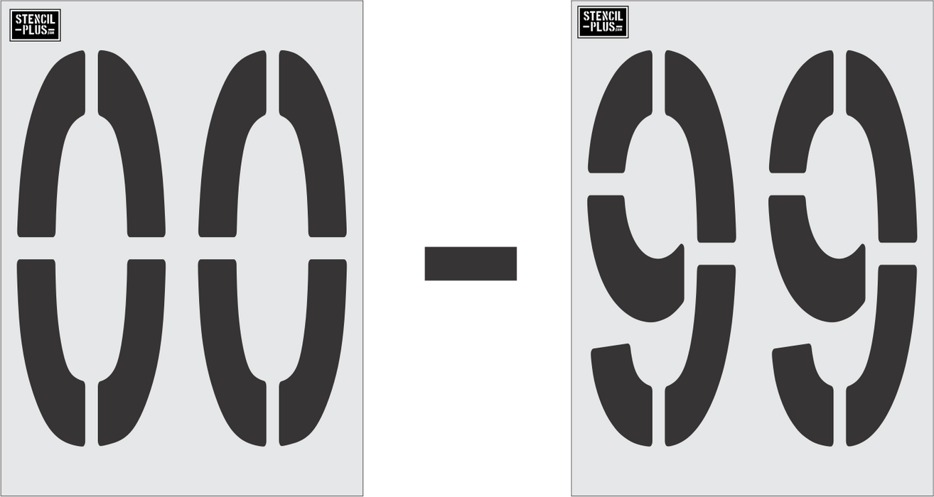 24" x 9" 00-99 Double Digit Kit- Pavement Marking Stencil