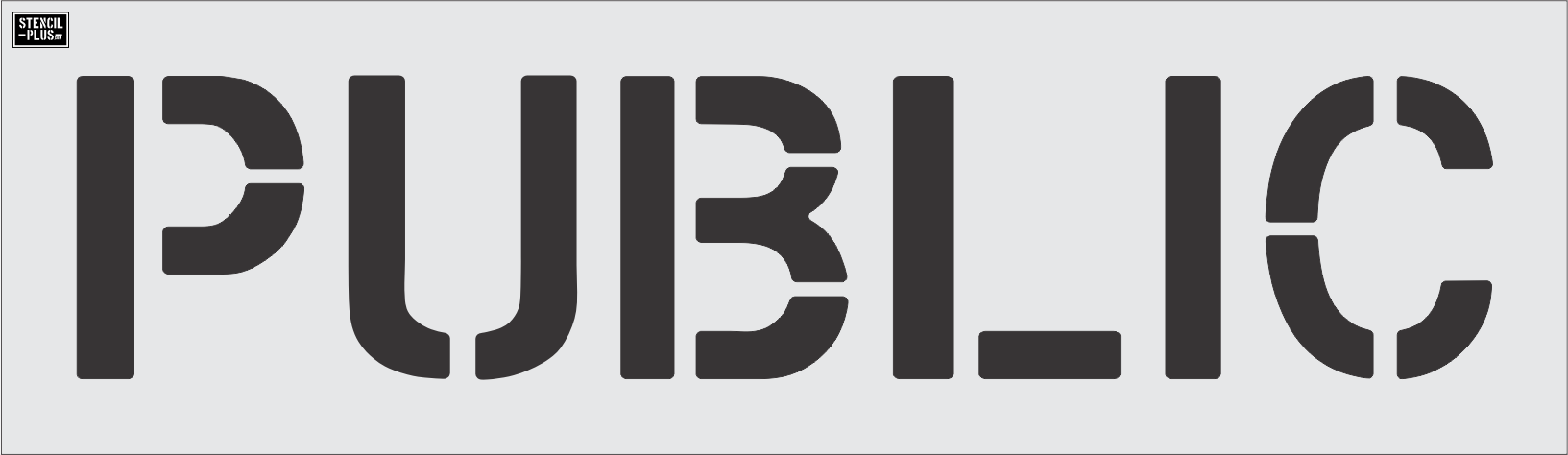 12" PUBLIC- Pavement Marking Stencil