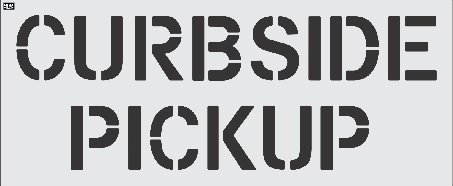 12" CURBSIDE / PICKUP Pavement Marking Stencil