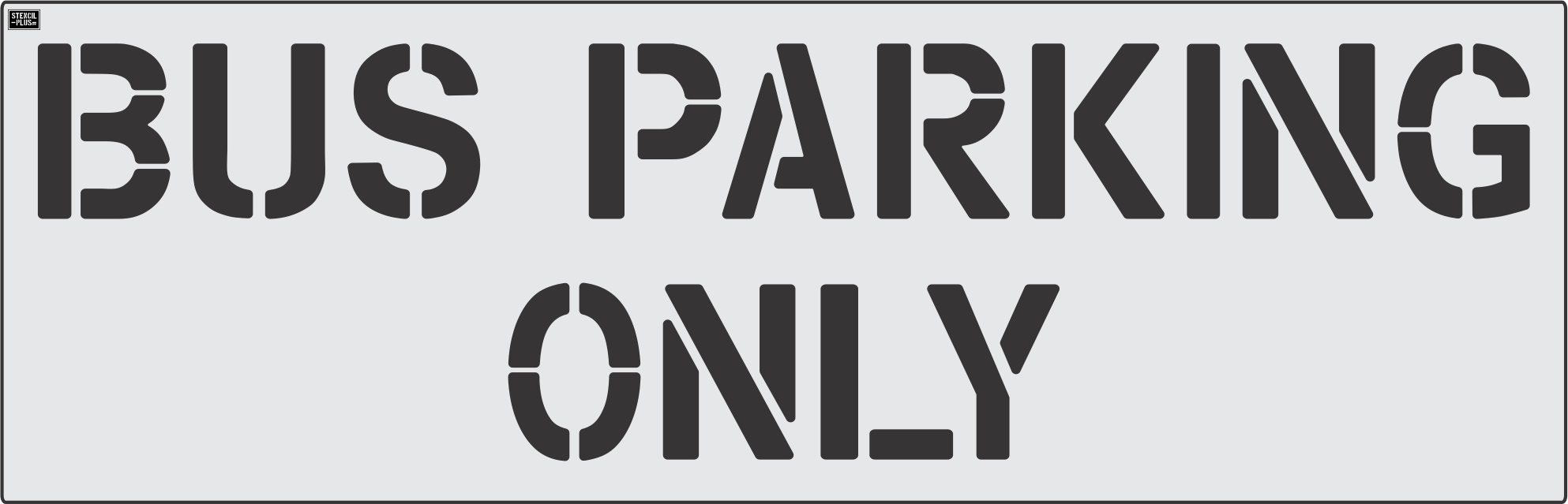 12" BUS PARKING / ONLY Pavement Marking Stencil