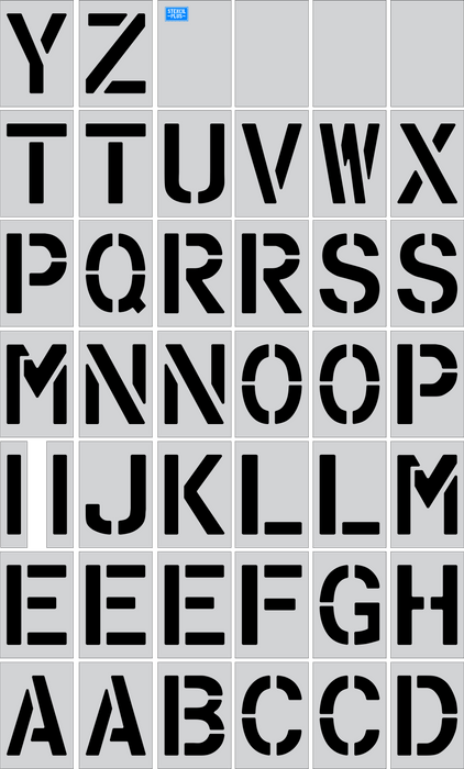 Stencil Plus Alphabet Kits .060 / 43 12" Alphabet Stencil Kit Parking Lot/ Pavement Marking