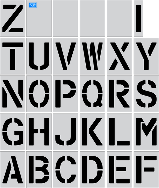 Stencil Plus Alphabet Kits .060 / 30 24" x 16" Alphabet Kit Parking Lot Pavement Marking Stencil
