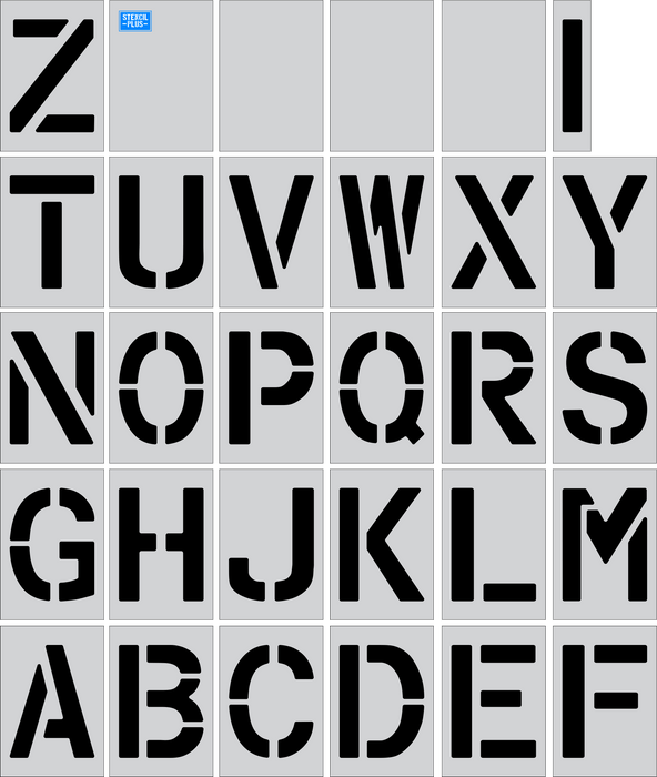Stencil Plus Alphabet Kits .060 / 30 24" x 9" Alphabet Kit Parking Lot Pavement Marking Stencil