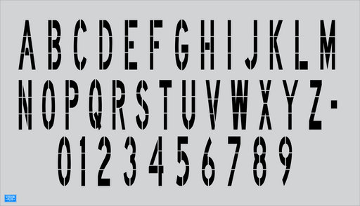 Stencil Plus Alphabet/Number Kits .060 / 1 72" x 16" DOT Individual Alphabet/Number Stencil 1 pc
