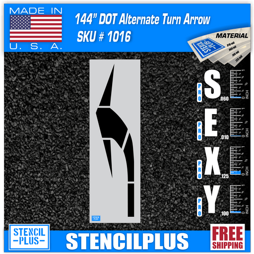 Stencil Plus Arrows 144" x 36" DOT Alternate Turn Arrow Pavement Marking Stencil