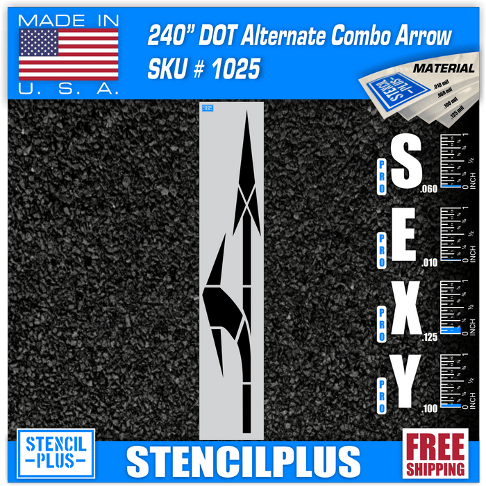 Stencil Plus Arrows 240" DOT Alternate Combo Arrow Pavement Marking Stencil