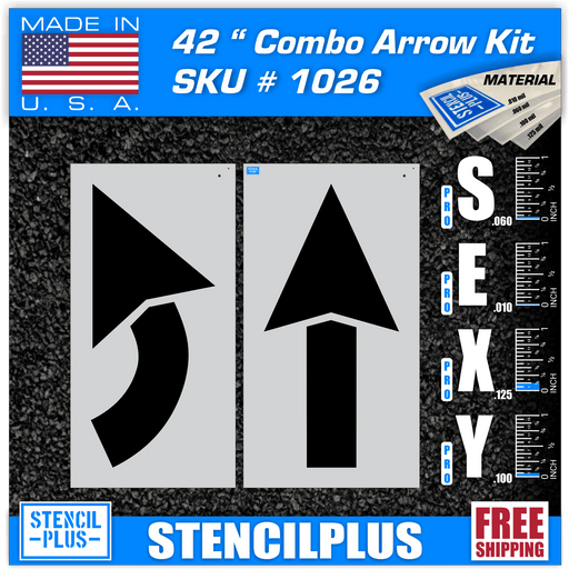 Stencil Plus Arrows 42" Arrow Kit 2 pc Parking Lot  Pavement Marking Stencil