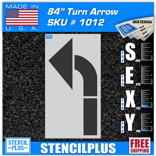 Stencil Plus Arrows 84" Turn Arrow Parking Lot Pavement Marking Stencil