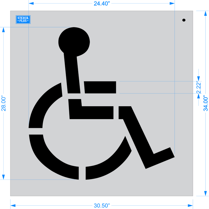 ESplanade Adesivo Riflettente Per Parcheggio Riservato Disabili, 30,5 X 45,7 Cm – Autoadesivo In Vinile, Resistente Alle Intemperie, Alta Visibilità Notturna