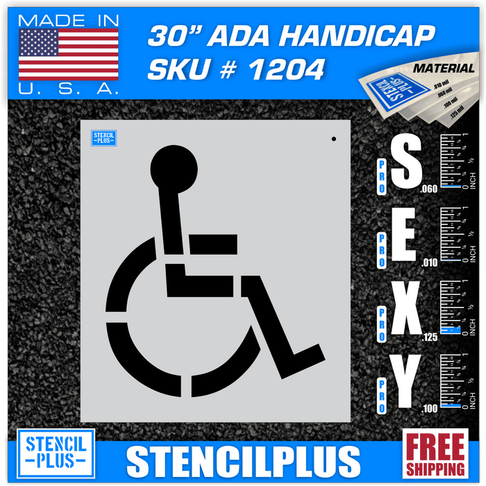 Stencil Plus Handicap Stencils .060 30” Handicap Stencil Parking Lot Pavement Marking Stencil