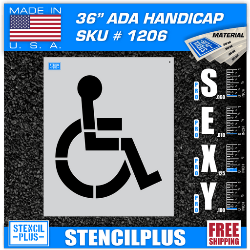 Stencil Plus Handicap Stencils .060 36” Handicap Stencil Parking Lot Pavement Marking Stencil