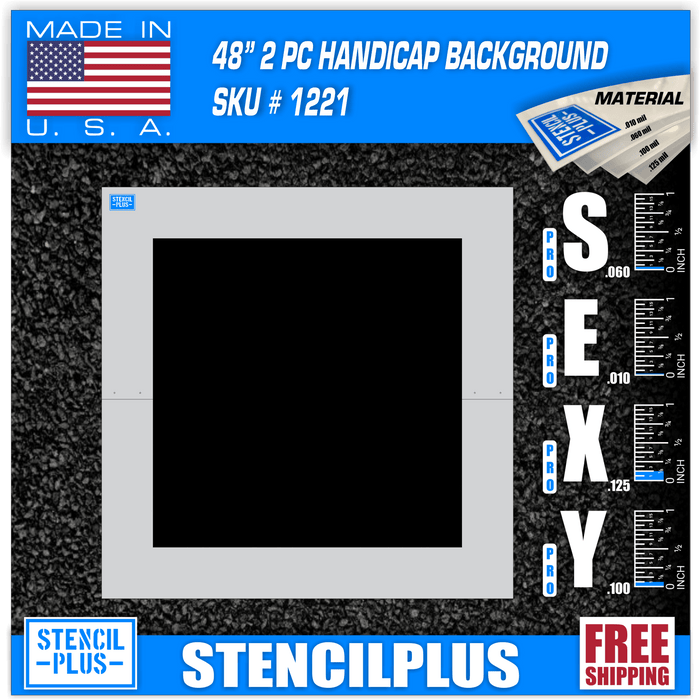 Stencil Plus Handicap Stencils 48" x 48" Handicap  Border with 8" border Parking Lot Pavement Marking Stencil
