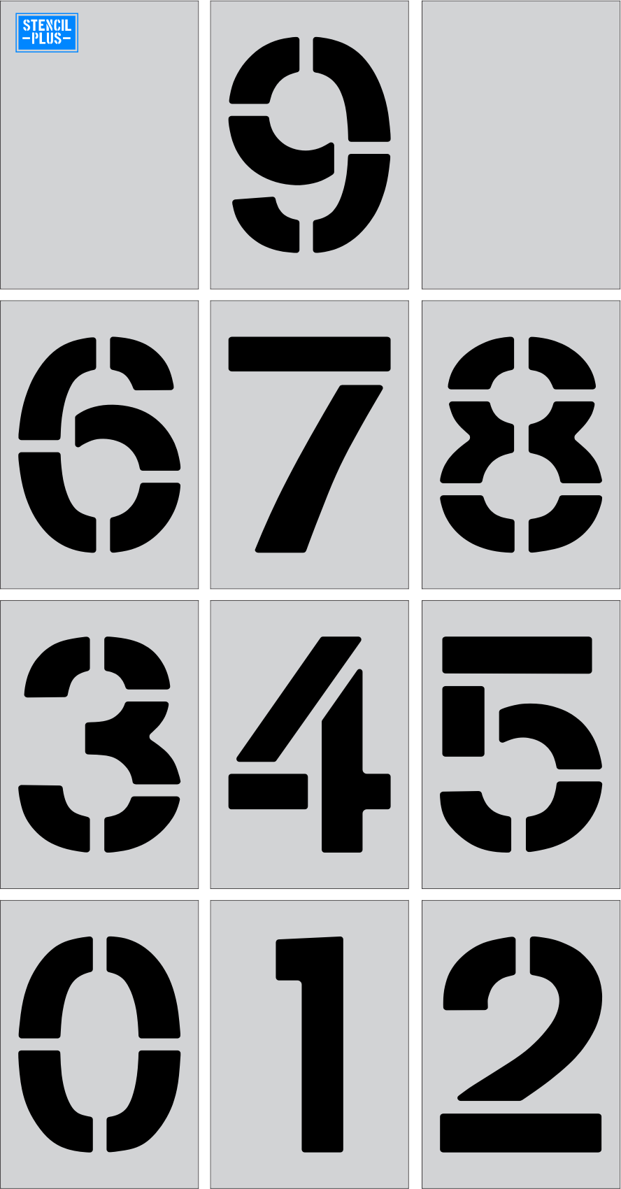 12 Number Stencil Kits Parking Lot Pavement Marking — Stencil Plus