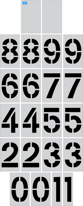 Stencil Plus Number Kits .060 / 22 18" X 12" Number Stencil Kit Parking Lot Pavement Marking Stencil