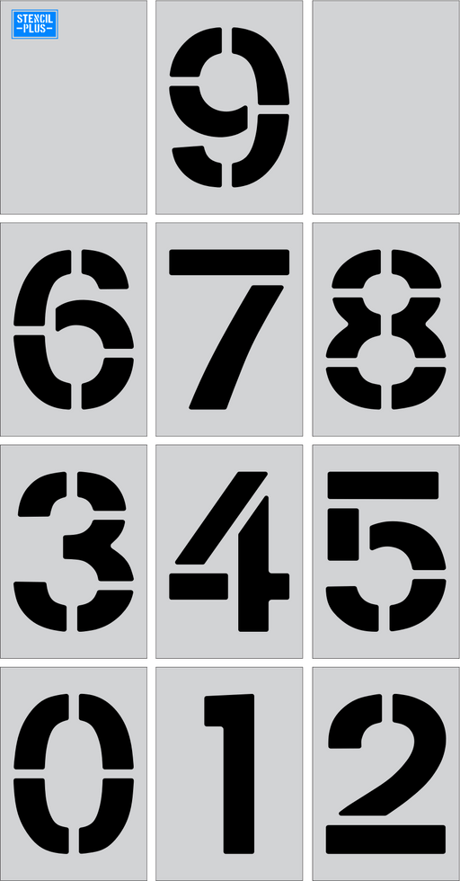 Stencil Plus Number Kits .060 / 12 36" x 16" Number Kit Parking Lot Pavement Marking Stencil