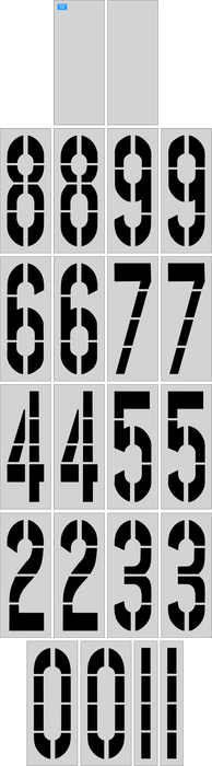 Stencil Plus Number Kits .060 / 22 48" x 16" Number Kit Parking Lot Pavement Marking Stencil