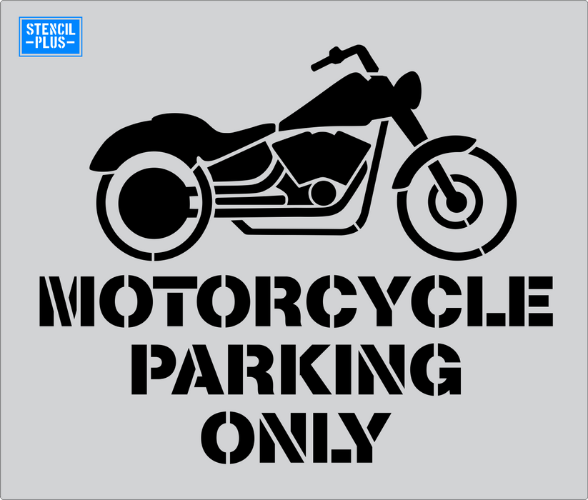Stencil Plus Pavement Marking .060 35" Motorcycle Parking Only  Parking Lot Pavement Marking Stencil