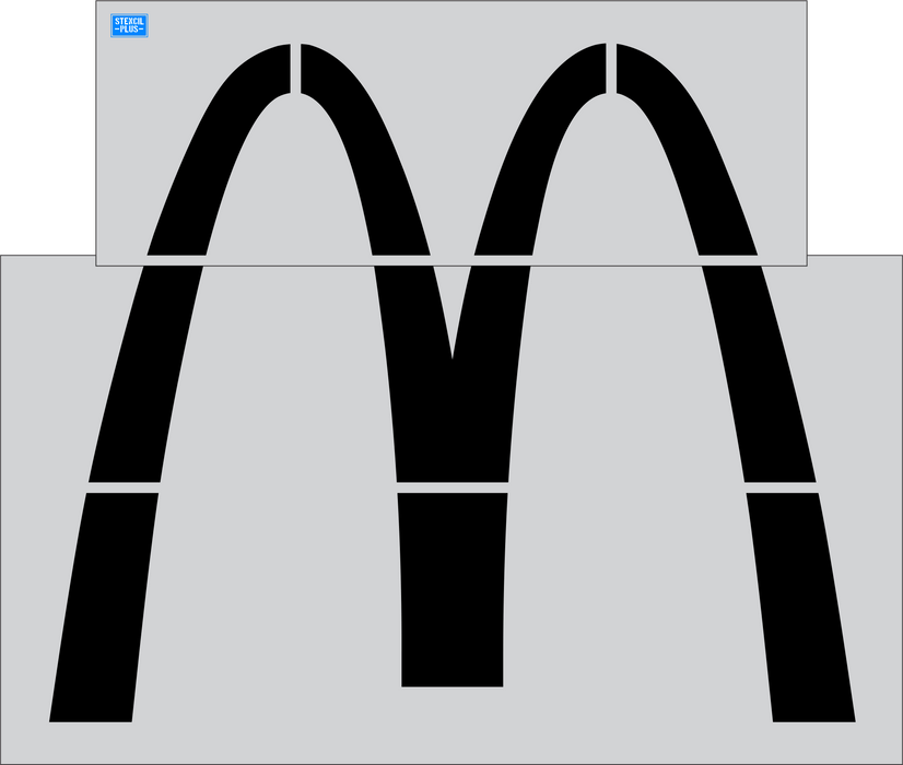 Stencil Plus Pavement Marking .060 McDonald's Arch 64" Parking Lot  Pavement Marking Stencil