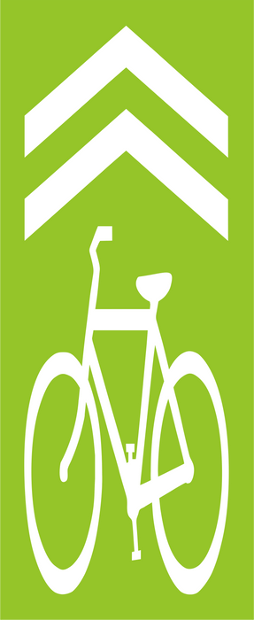 Preform LLC Preformed Thermoplastic Preformed Thermoplastic Bike Lane Symbols Shared Bike Lane With Greenlo Background (MUTCD) W/Sharrows 9'4"x3'4" Pavement Marking