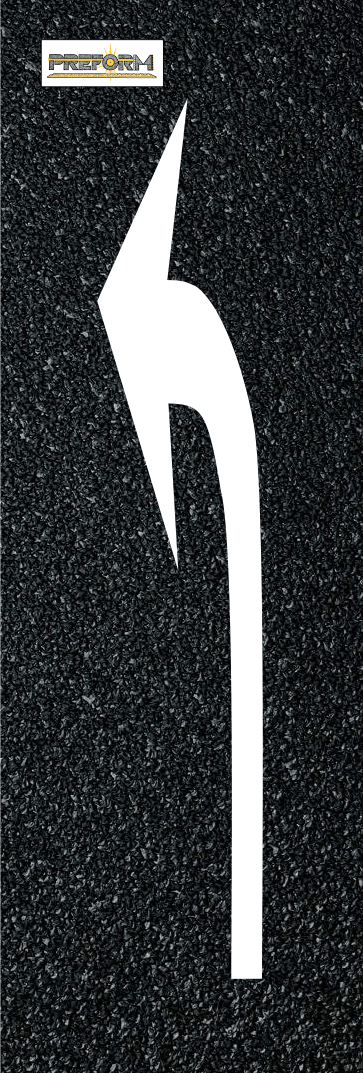 Preform LLC Preformed Thermoplastic Preformed Thermoplastic California Reversible Curved Arrow 24' Pavement Marking