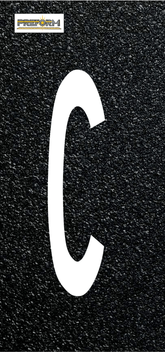 Preform LLC Preformed Thermoplastic C / .90 / 10" Preformed Thermoplastic Individual Letters  10" Pavement Marking