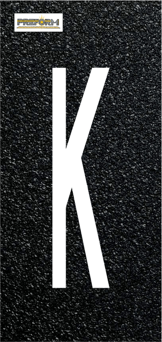 Preform LLC Preformed Thermoplastic K / .90 / 10" Preformed Thermoplastic Individual Letters  10" Pavement Marking