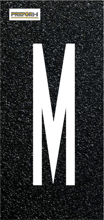 Preform LLC Preformed Thermoplastic M / .90 / 10" Preformed Thermoplastic Individual Letters  10" Pavement Marking