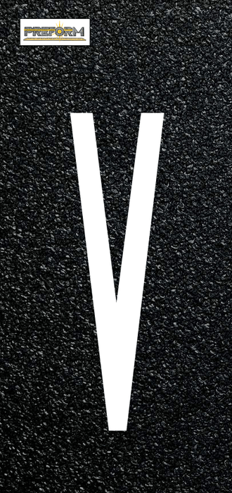 Preform LLC Preformed Thermoplastic V / .90 / 10" Preformed Thermoplastic Individual Letters  10" Pavement Marking