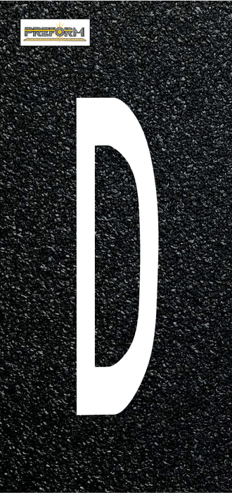 Preform LLC Preformed Thermoplastic D / .90 / 12" Preformed Thermoplastic Individual Letters  12" Pavement Marking