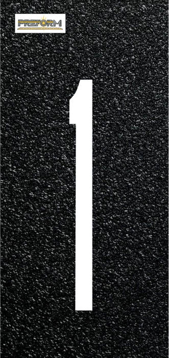 Preform LLC Preformed Thermoplastic 1 / .90 / 12" Preformed Thermoplastic Individual Numbers 12" Pavement Marking
